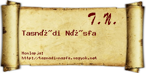 Tasnádi Násfa névjegykártya